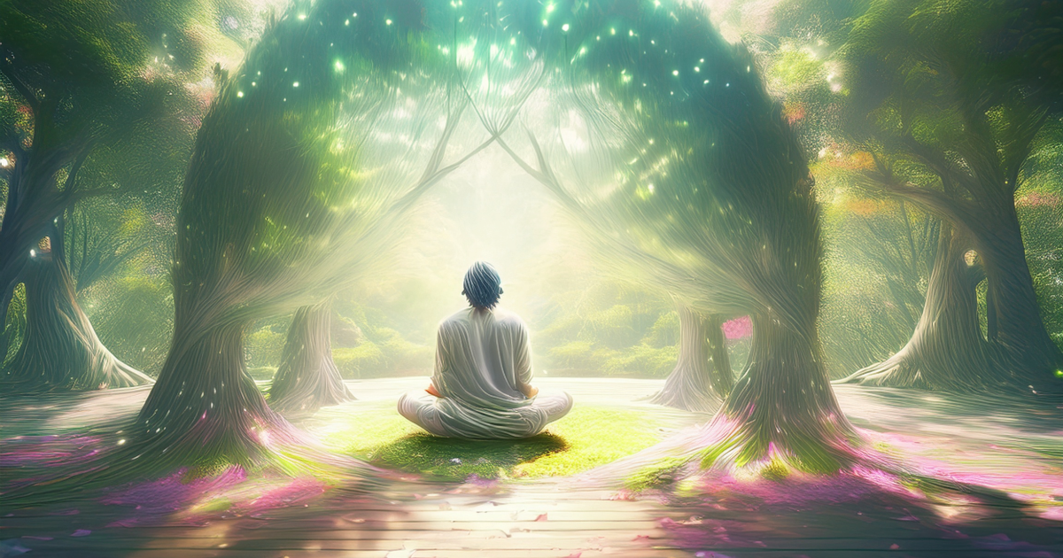 Meditatieve Houding in het bos